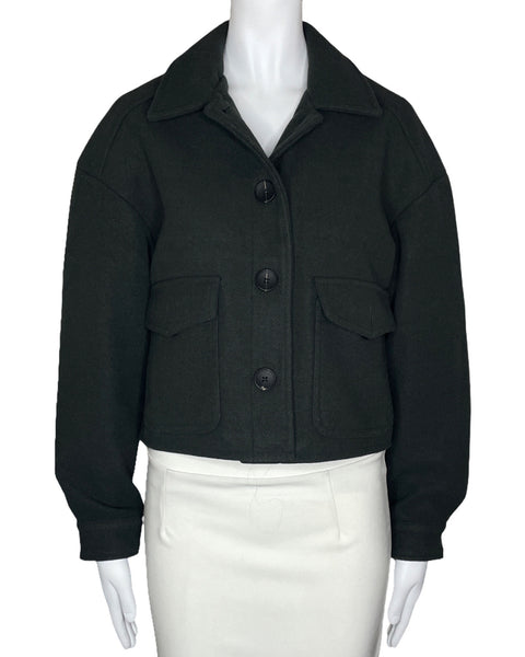 Chaqueta Zara Corta Verde-Talla XS