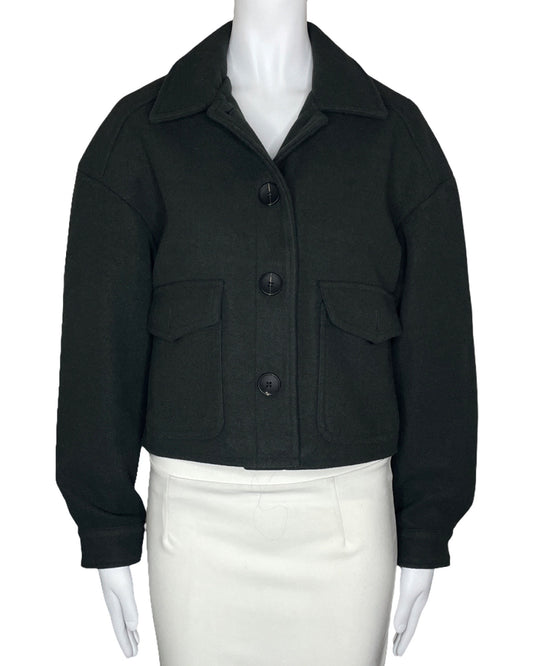 Chaqueta Zara Corta Verde-Talla XS