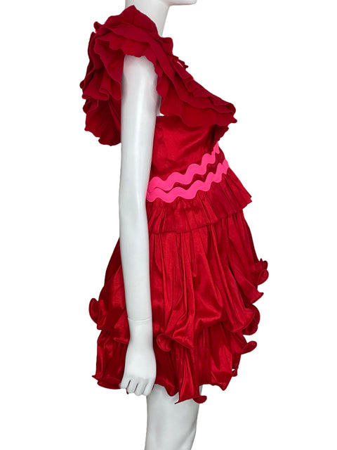Vestido Celia Plisado Mini Rojo-Talla S