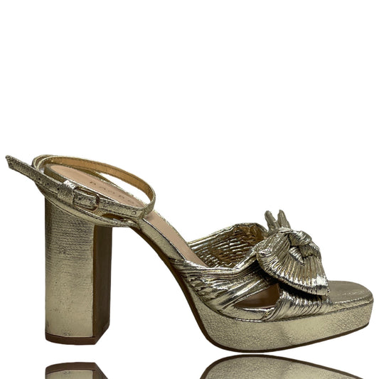Calzado Bamboo Tacón Lazo Dorado - Talla 8