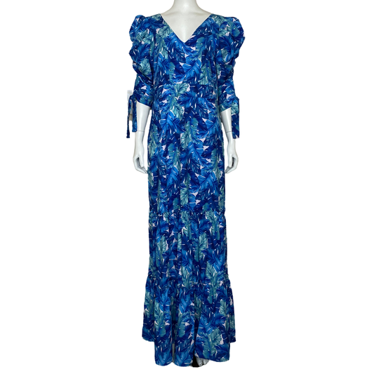 Vestido Milen Miram Maxi Abullonado Azul-Talla XL