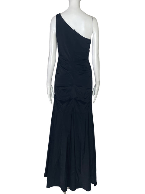 Vestido Xscape By Joanna Chen One Shoulder Negro-Talla 8