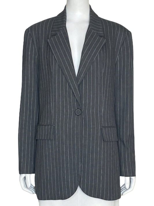 Blazer Zara Tweed Pata de Gallo Negro-Talla L