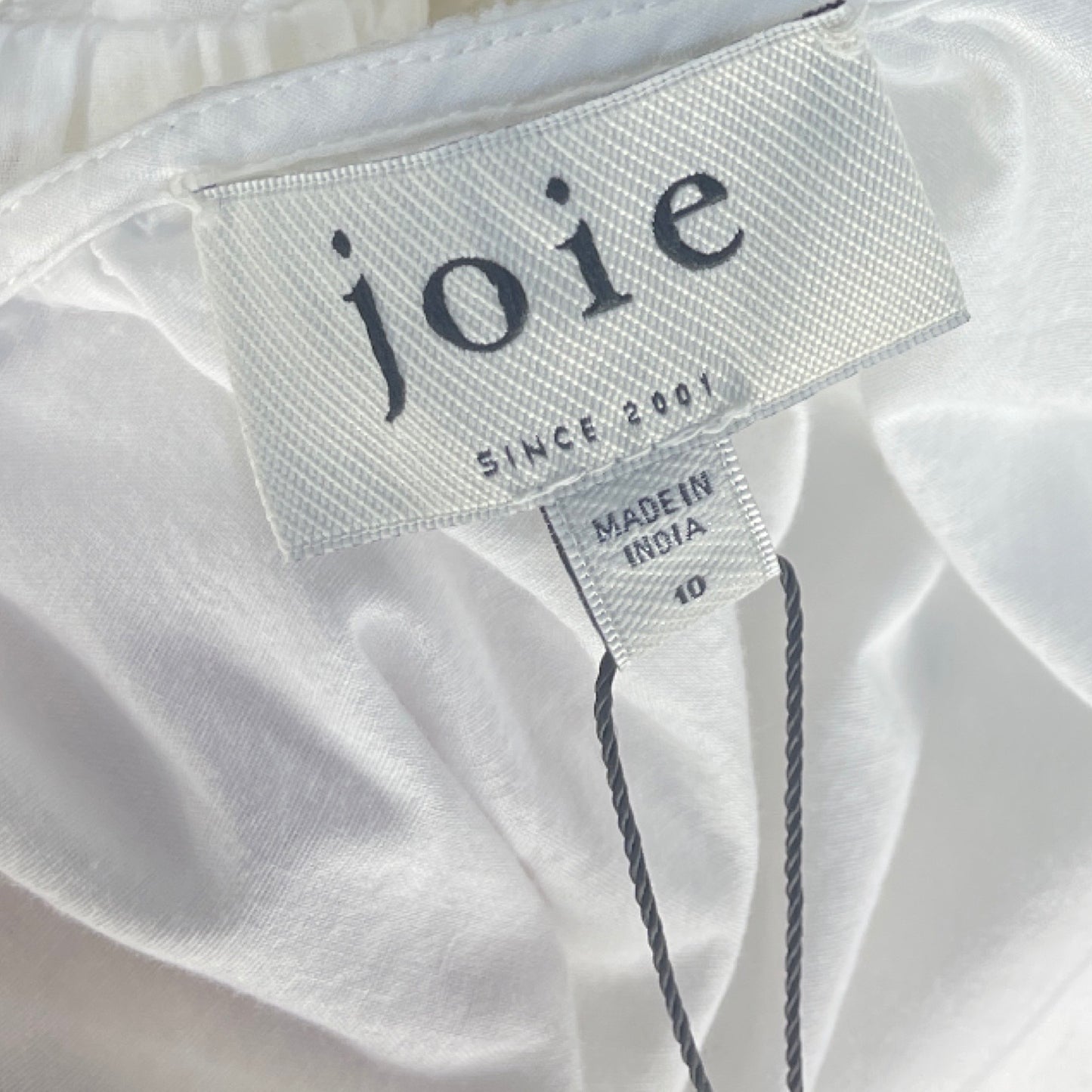 Vestido Joie Bordados Mangas Puff Blanco - Talla 10