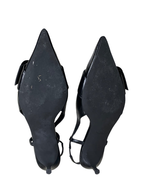 Calzado Zara Slingback Kitten Heel Negro-Talla 38