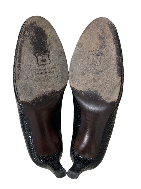 Calzado Stuart Weitzman Plainfield Peep Toe Negro-Talla 7 1/2