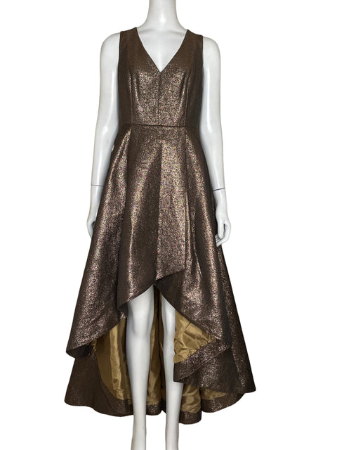 Vestido Calvin Klein Midi Brillante Dorado - Talla 4