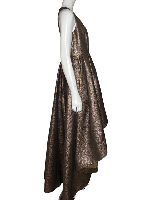 Vestido Calvin Klein Midi Brillante Dorado - Talla 4