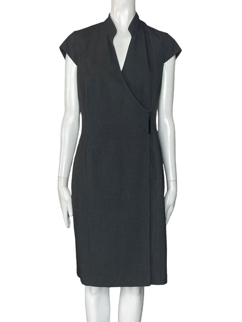 Vestido Calvin Klein Midi Broche Gris-Talla M