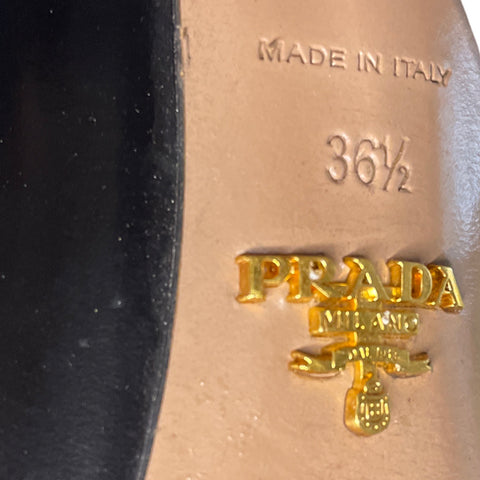 * Calzado Prada Ankle Boots Negro-Talla 36.5