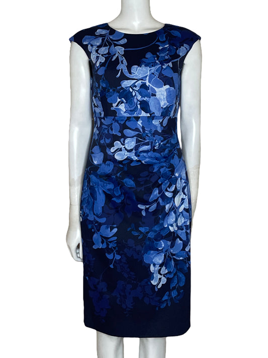Vestido Karen Millen Floral Azul-Talla 8