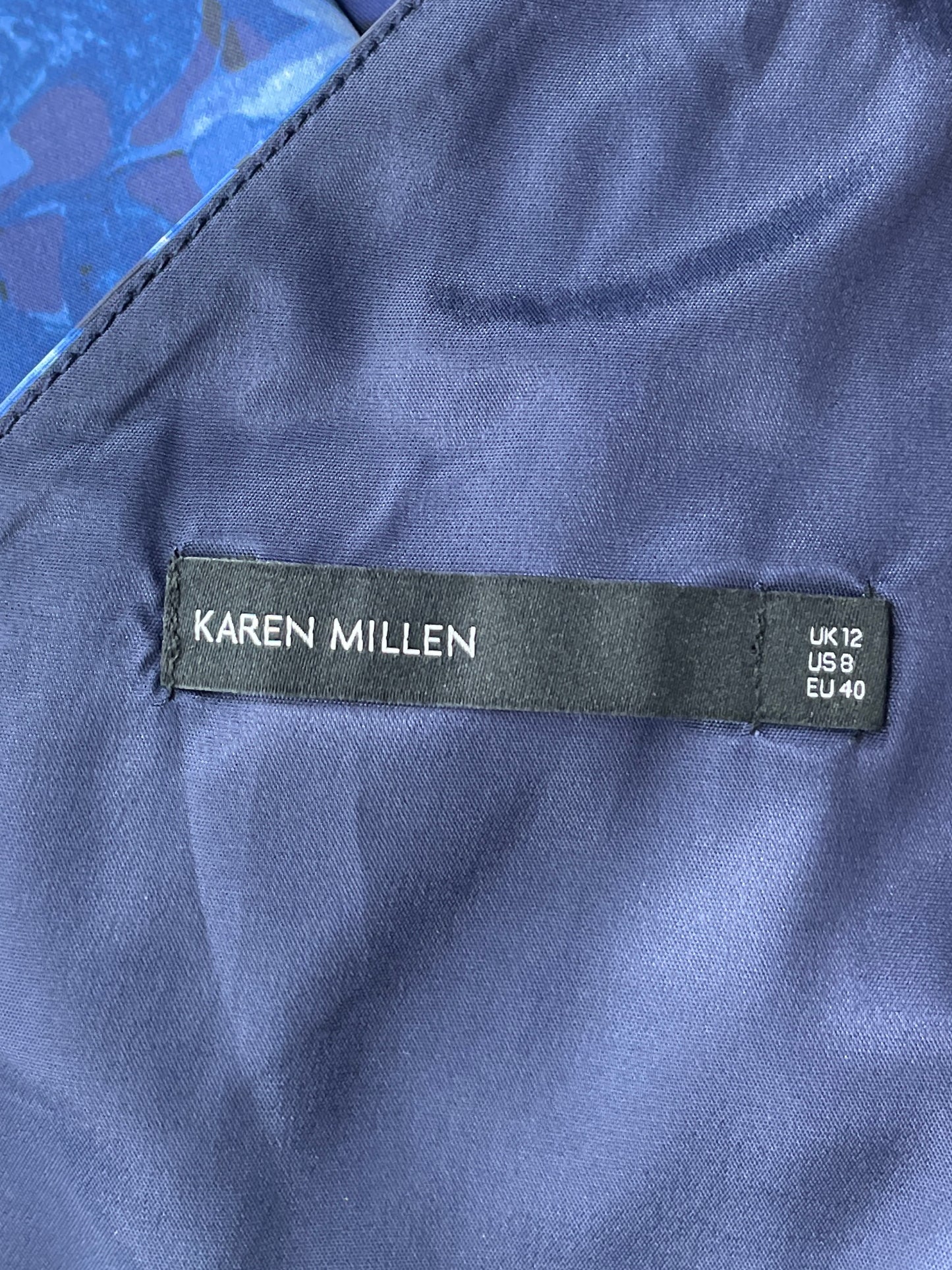 Vestido Karen Millen Floral Azul-Talla 8