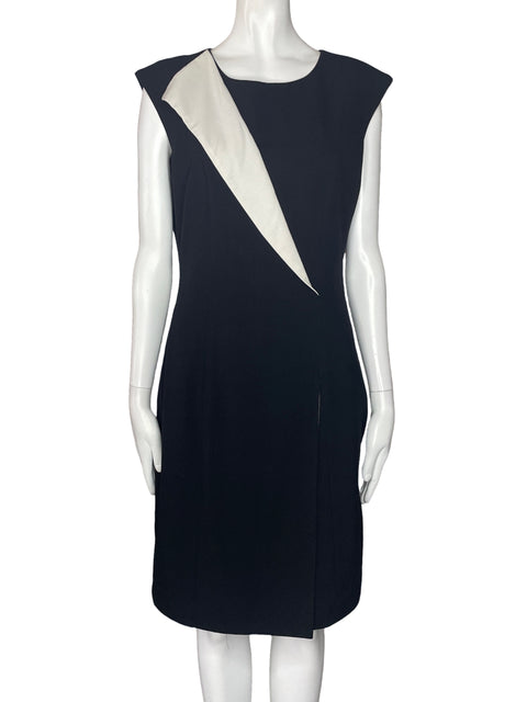 Vestido Calvin Klein Cruzado Midi Negro-Talla M