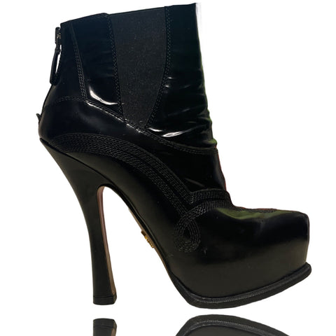 * Calzado Prada Ankle Boots Negro-Talla 36.5
