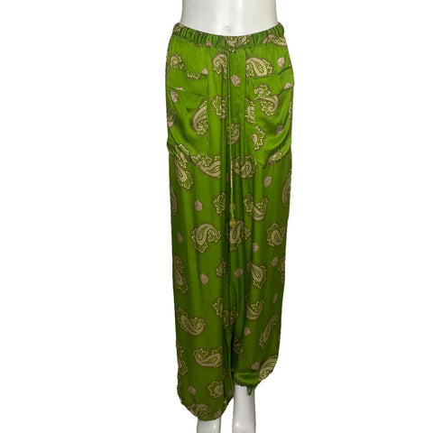 Pantalón Alemais Seda Estampado Verde - Talla 4