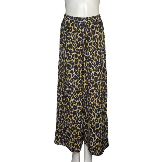 Pantalón Zara Elastico Leopardo Marrón - Talla S