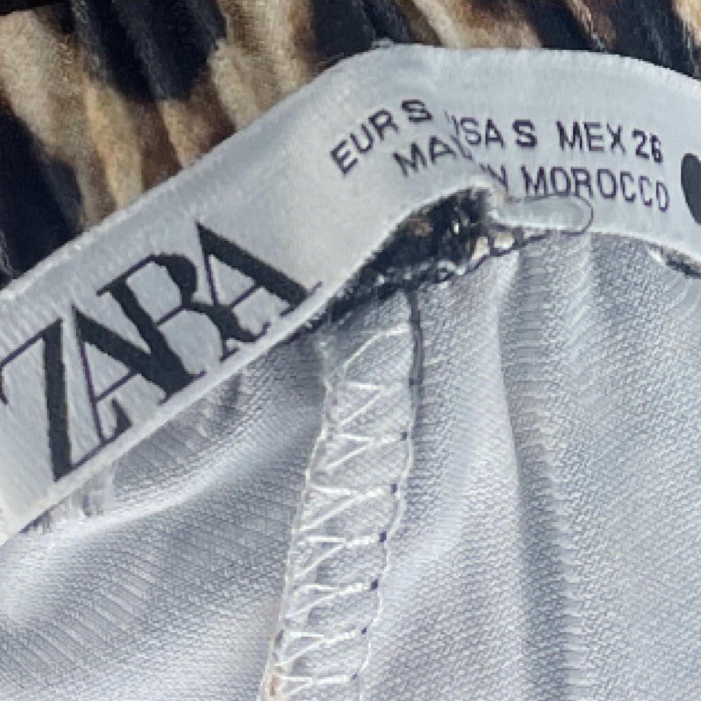 Pantalón Zara Leopardo Marrón - Talla S