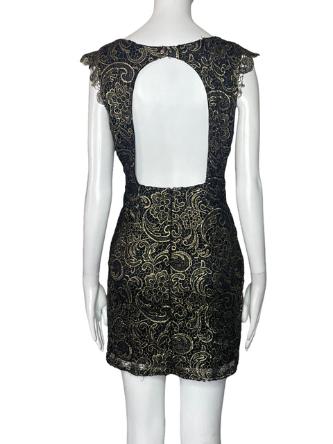 Vestido Event Open Back Metalizado Negro-Talla L