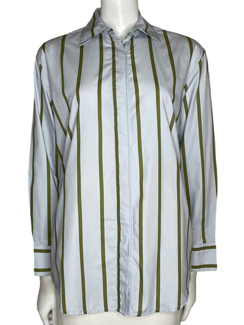 Camisa Renata Lozano Rayas Azul-Talla L