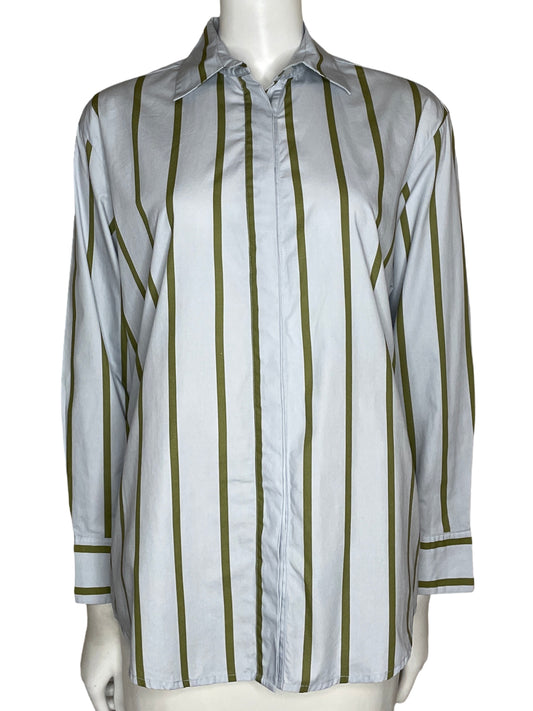 Camisa Renata Lozano Rayas Azul-Talla L