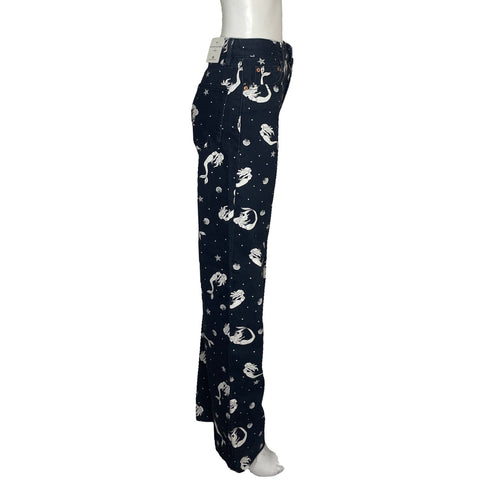 Pantalón Zara Estampado Sirenas Azul - Talla 2