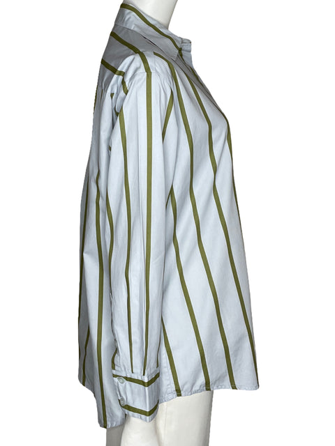 Camisa Renata Lozano Rayas Azul-Talla L