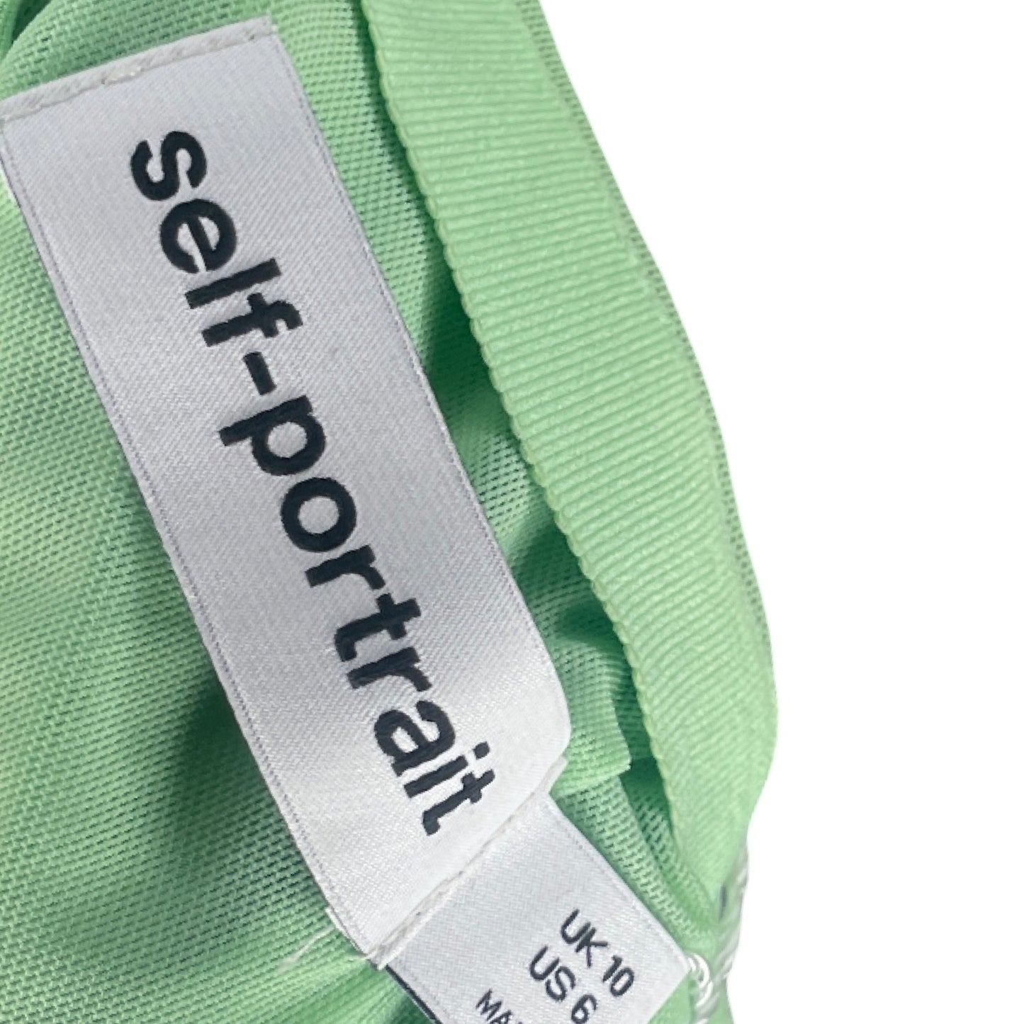 Set Self - Portrait Blusa + Falda Plumas Con Lentejuelas Verde - Talla 6