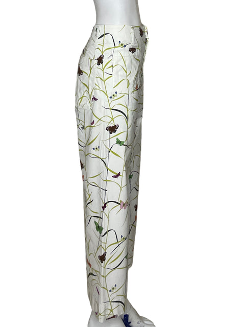 Pantalón Maeve Mariposas Bolsillos Blanco - Talla 28