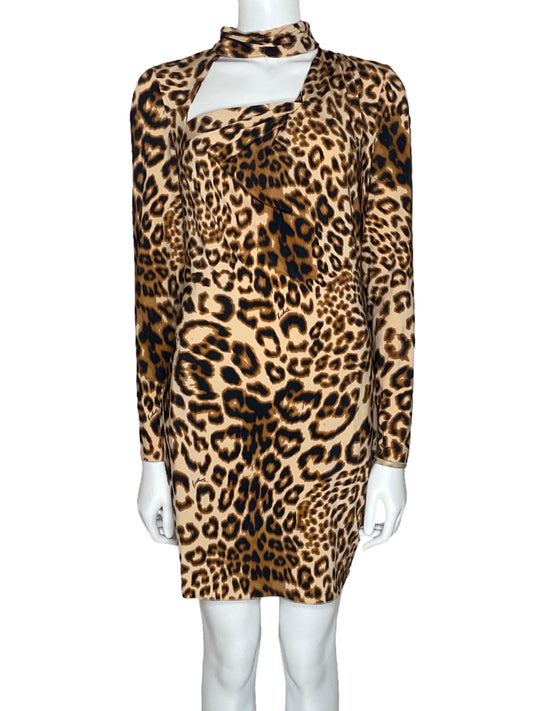 Vestido Rotate Animal Print Marron-Talla 10