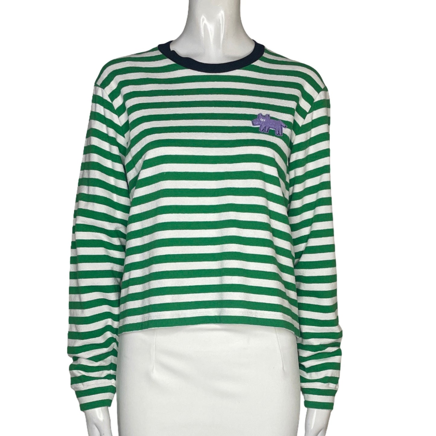 Sweater Bimba y Lola Rayas Crop Verde - Talla S