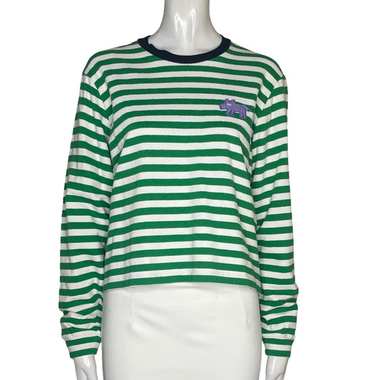 Sweater Bimba y Lola Rayas Crop Verde - Talla S