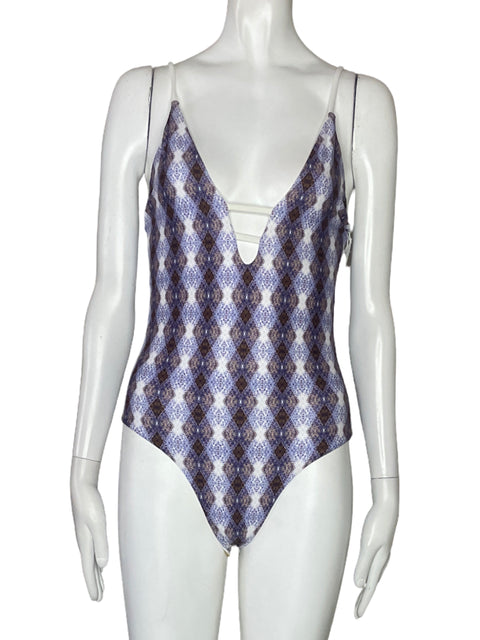 Vestido de Baño Wolven Tie Back Morado-Talla L