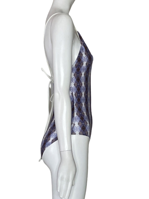 Vestido de Baño Wolven Argyle Morado-Talla M