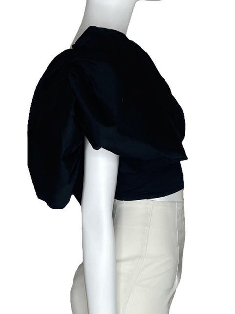 Top Aje Bodice Mangas Puff Negro-Talla 12