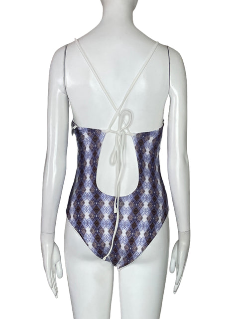 Vestido de Baño Wolven Tie Back Morado-Talla L