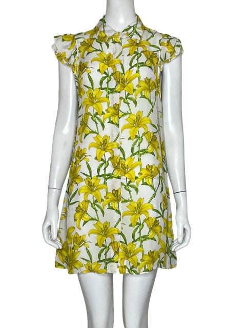 Vestido Alice + Olivia Flores Blanco - Talla S