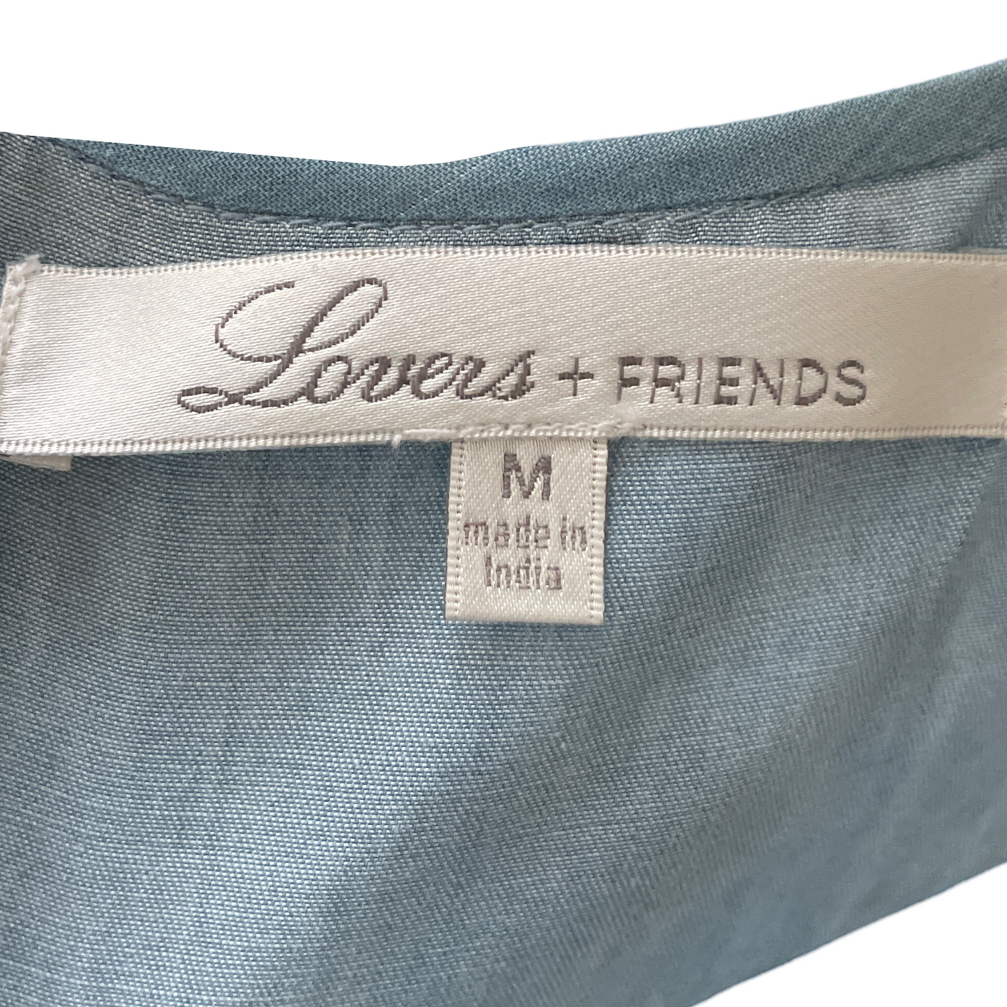 Blusa Lovers+Friends Troquelado Pedreria Azul-Talla M