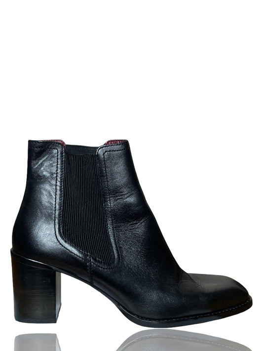 Calzado Zara Botín Tacón Ancho Negro-Talla 40