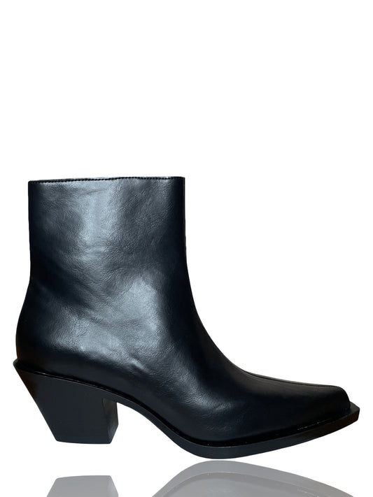 Calzado Zara Botín Tacón Cowboy Negro-Talla 40