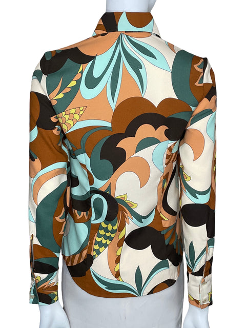 Camisa MNG Manga Larga Print Verde-Talla 4