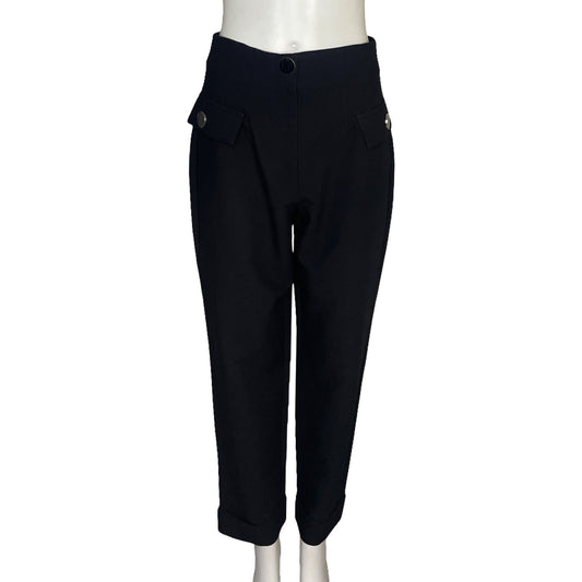 Pantalón Zara Culotte Bolsillos Negro - Talla M