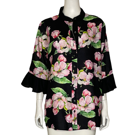 Blusa Lagunova Floral Negro-Talla L