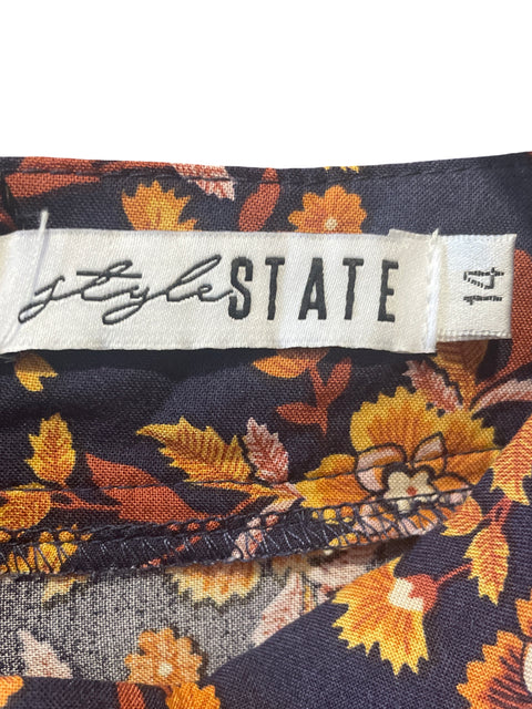 Pantalón Style State Palazzo Flores Azul-Talla 14