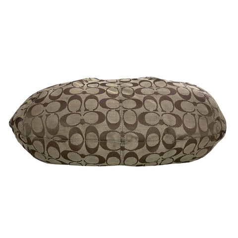 * Cartera Cooach Signature Pleated Hobo Marròn
