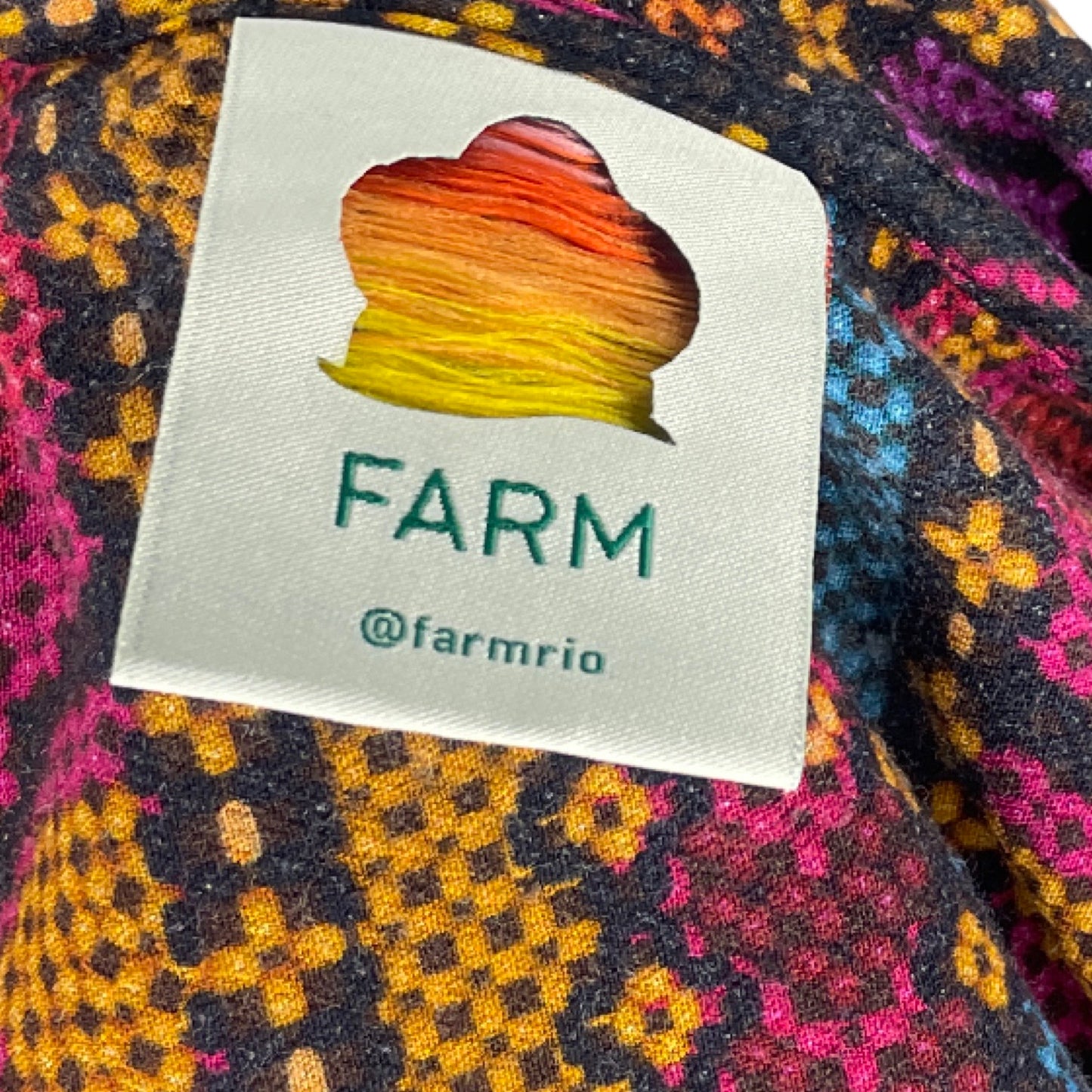Vestido Farm Rio Mangas Larga Estampado Fucsia  - Talla M