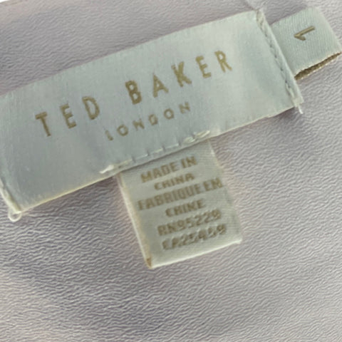 Vestido Ted Baker Cuello V Estampado Rojo - Talla 1