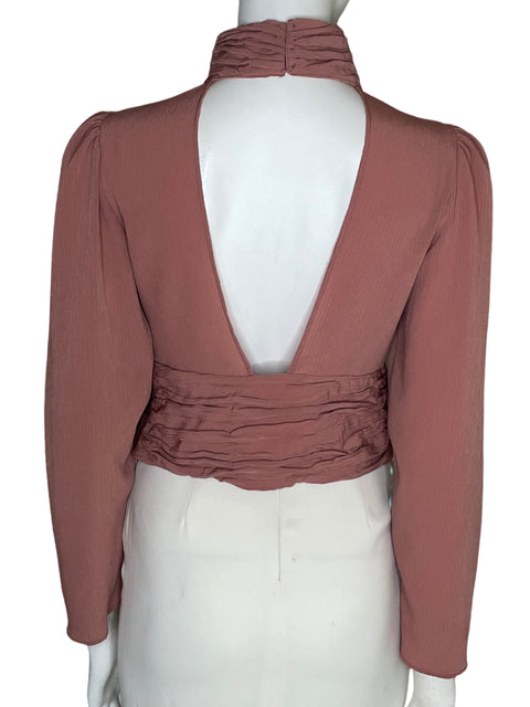 Blusa Zara Plisada Rosado-Talla S