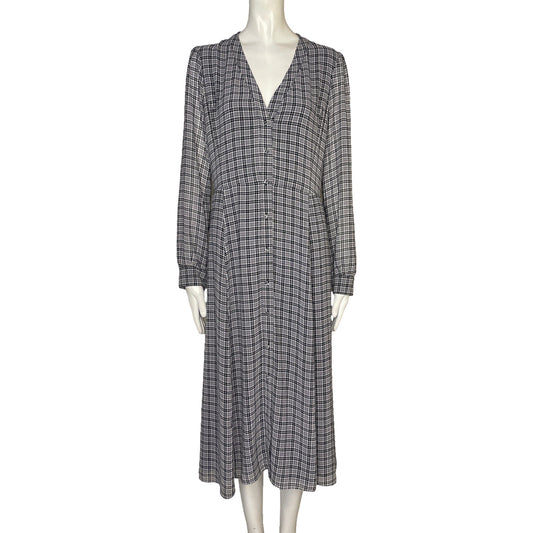 Vestido Michael Kors Cuadros Blanco - Talla M