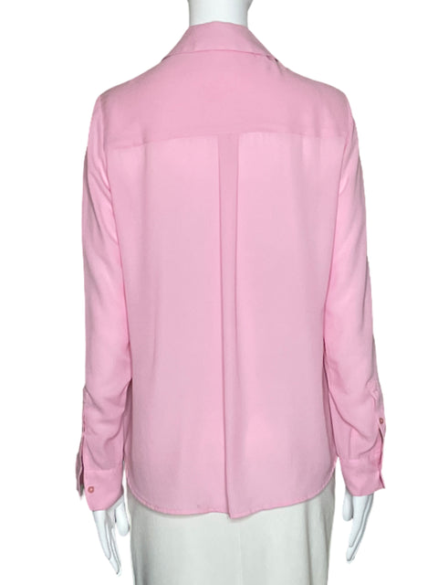 Camisa Express Cuello V Bolsillos Rosado-Talla S