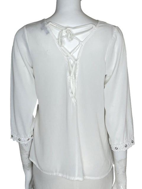 Blusa Hot Delicious Manga Larga Blanco-Talla L